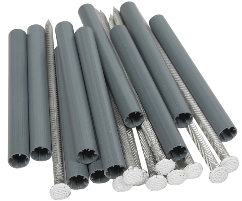 Amerimax 25043 Gutter Spike and Ferrule, 7 in L, Aluminum/Plastic, White, Baked Clay Enamel/Dacrotized