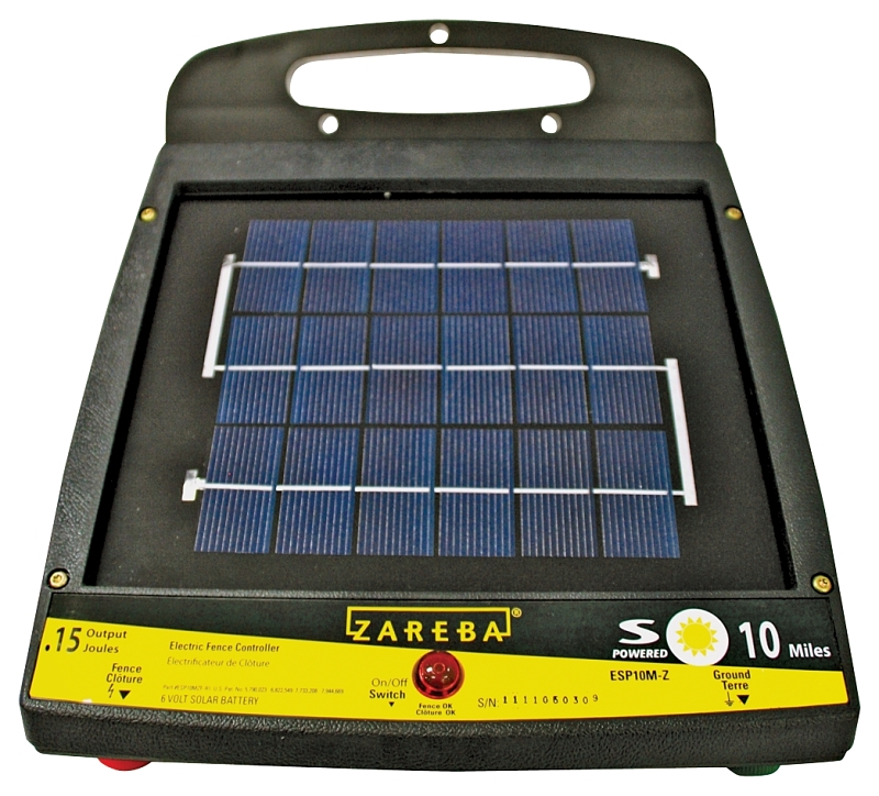 Zareba ESP10M-Z Solar Low-Impedance Charger, 0.15 J Output Energy, 6 V Output, Lead-Acid Battery