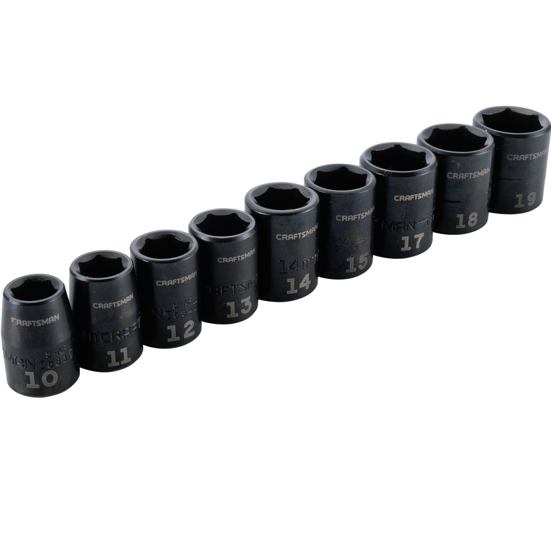 Craftsman 3/8 in. drive Metric 6 Point Deep Socket Set Deep Impact Socket Set 9 pc