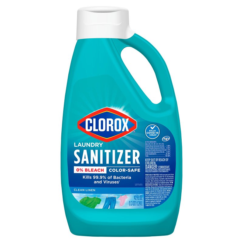Clorox 32419 Laundry Sanitizer, 42 oz, Viscous Liquid, Blue, Pack of 4