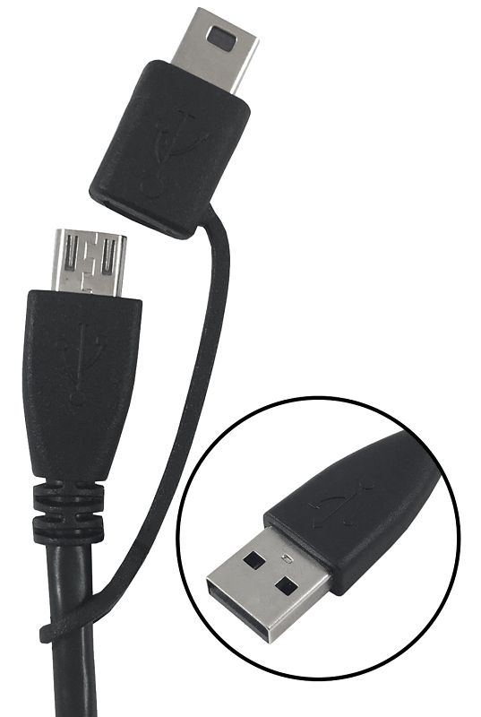Zenith PM1003USBMM2 Lightning Cable, USB-A, Micro USB, Black, 3 ft L