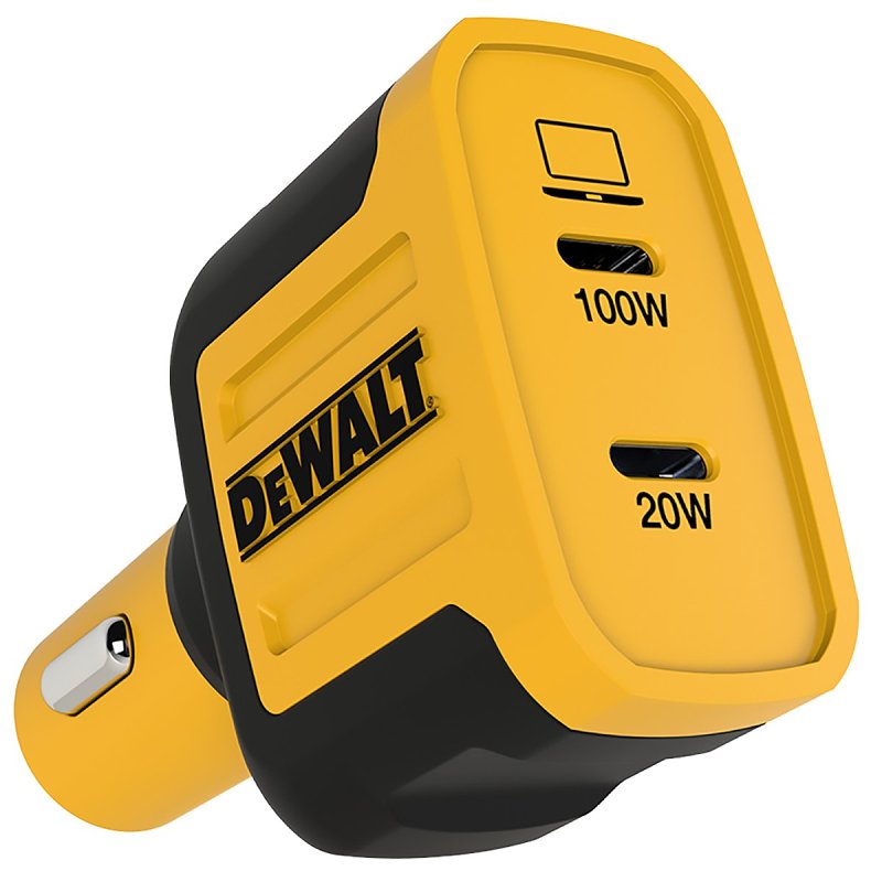DEWALT 141 0484 DW2 2-Port PPS PD Car Charger, 12 to 24 VDC Input, 3.3 to 16, 3.3 to 20, 5, 9, 12, 15, 20 V Output