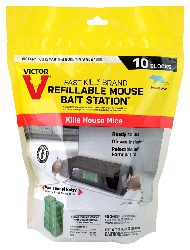 Victor M922 Mouse Bait Station, 2-Opening, Plastic