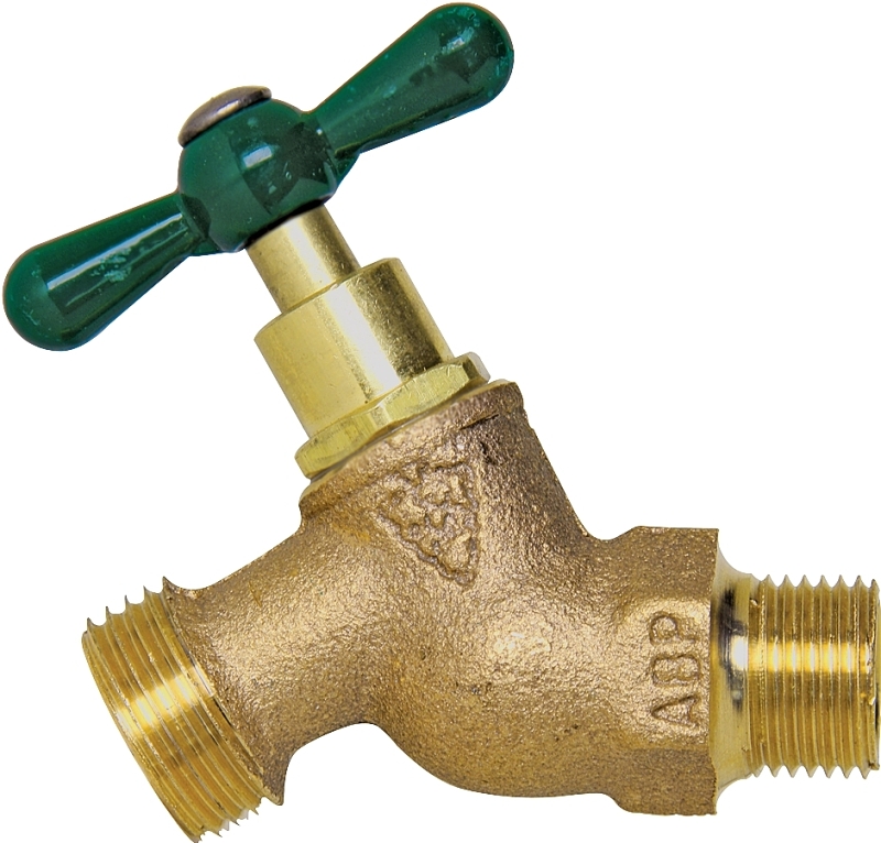 Arrowhead Brass 251LF Straight Hose Bibb, 1/2 x 3/4 in Connection, MIP x MHT, 8 to 9 gpm, 125 psi Pressure, Brass Body