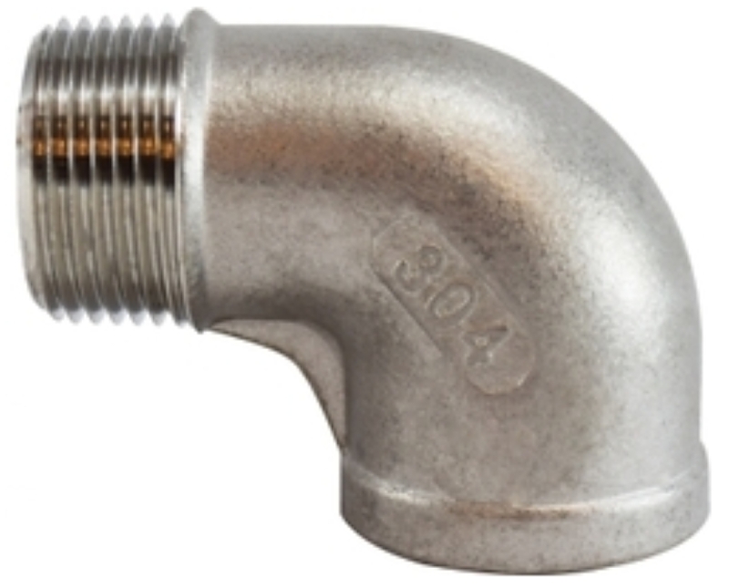 Anderson Metals 62163B Street Pipe Elbow, 1/2 in, Threaded, 90 deg Angle, 304 Stainless Steel, Galvanized