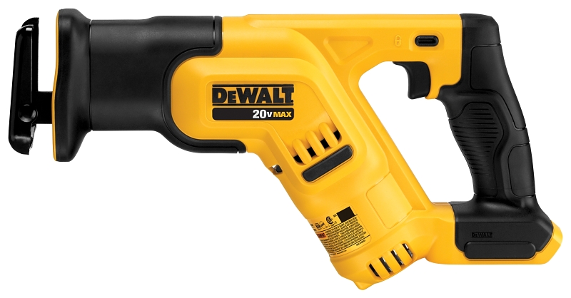 DEWALT 20V MAX DCS387B Cordless Compact Reciprocating Saw, Tool Only, 20 V, 2 Ah, 4 in L Blade, 1-1/8 in L Stroke
