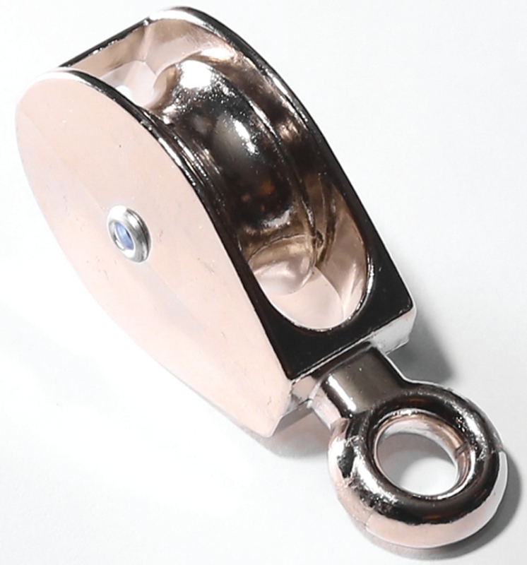 Baron 0174ZD-2-1/2 Tackle Pulley, 1/2 in Rope, 30 lb Working Load, 2-1/2 in Sheave, Fixed Eye Attachment, Zinc-Plated