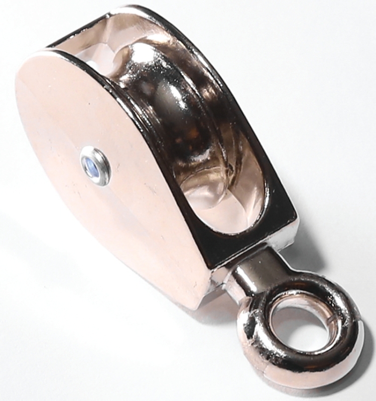 Baron 0174ZD-1/2 Tackle Pulley, 5/32 in Rope, 1/2 in Sheave, Eye Attachment, Polished