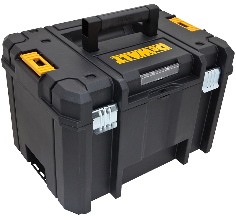DEWALT TSTAK VI DWST17806 Stackable Deep Tool Storage Box, 66 lb, Plastic, Black