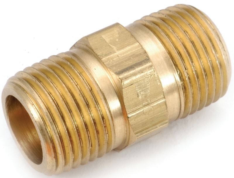 Anderson Metals 756122-06 Pipe Nipple, 3/8 in, MPT, Brass, 1000 psi Pressure, 1.1 in L