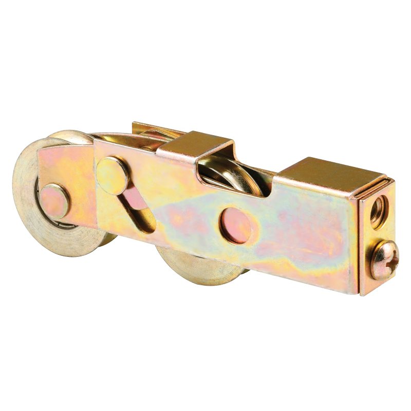 Prime-Line D 1858 Roller Assembly, 1-1/4 in Dia Roller, 5/16 in W Roller, Steel, 2-Roller, Plain Back Mounting