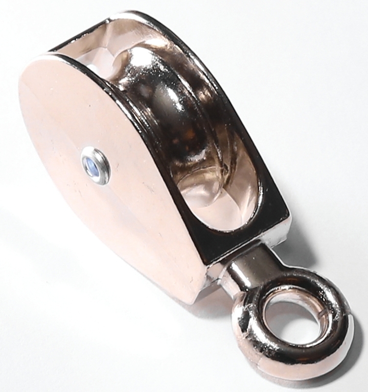 Baron 0174ZD-3/4 Tackle Pulley, 3/16 in Rope, 11 lb Working Load, 3/4 in Sheave, Fixed Eye Attachment, Zinc-Plated