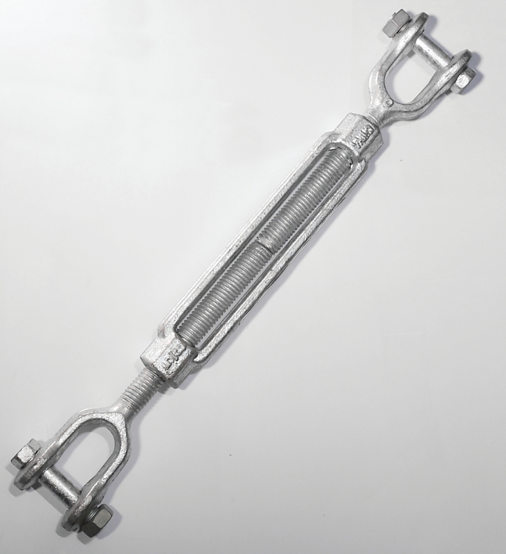 Baron 19-5/8X9 Turnbuckle, 3500 lb Working Load, 5/8 in Thread, Jaw, Jaw, 9 in L Take-Up, Steel