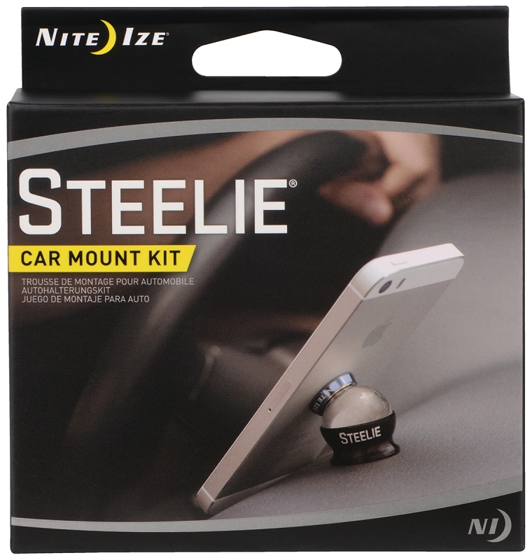 Nite Ize Steelie STCK-11-R8 Dash Mount Kit, Aluminum, Black/Silver, Dash Mounting