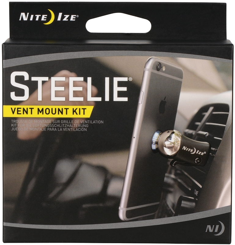 Nite Ize Steelie STVK-11-R8 Vent Mount Kit, Cast Aluminum/Stainless Steel, Black, Vent Mounting