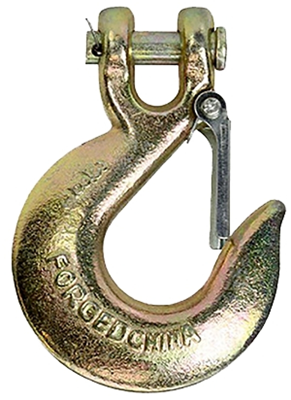 Baron 331L-1/4-70 Clevis Slip Hook with Latch, 1/4 in, 3150 lb Working Load, 70 Grade, Carbon Steel, Yellow Chromate