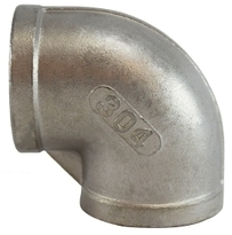 Anderson Metals 62102B Pipe Elbow, 3/8 in, Threaded, 90 deg Angle, 304 Stainless Steel, 150 psi Pressure