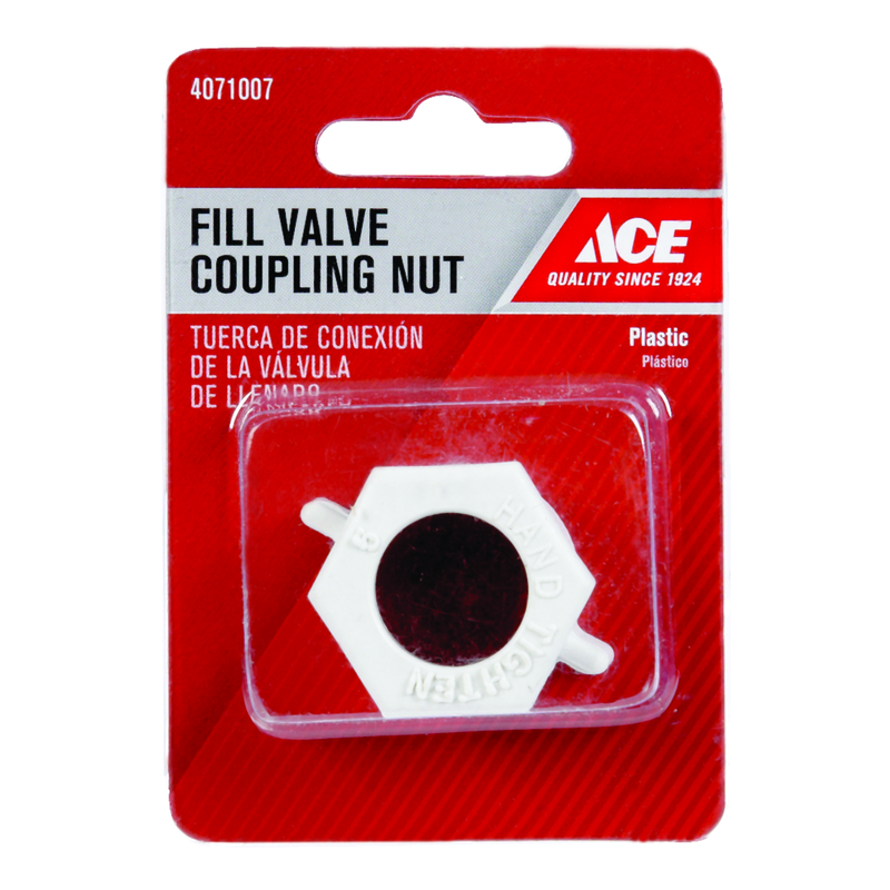 Ace Fill Valve Coupling Nut White Plastic