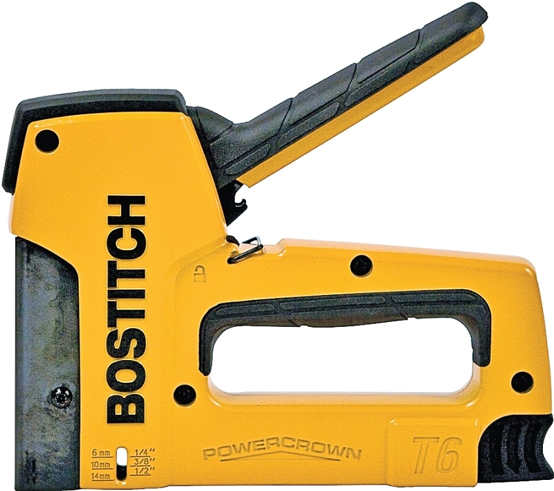 Bostitch PowerCrown Series T6-8 Tacker, 84 Magazine, 7/16 in W Crown, 1/4 to 9/16 in L Leg, Steel Staple