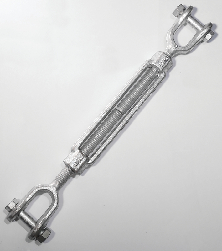 Baron 19-1/2X9 Turnbuckle, 2200 lb Working Load, 1/2 in Thread, Jaw, Jaw, 9 in L Take-Up, Steel