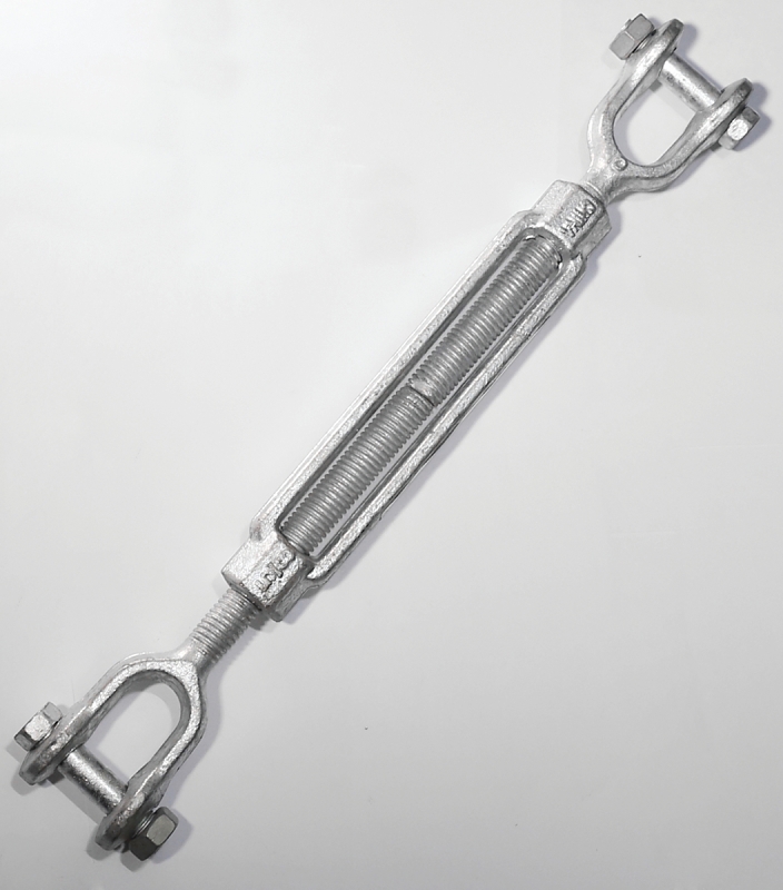 Baron 19-3/8X6 Turnbuckle, 1200 lb Working Load, 3/8 in Thread, Jaw, Jaw, 6 in L Take-Up, Steel