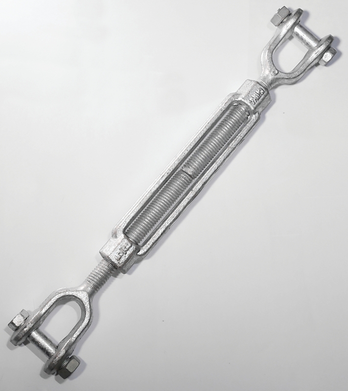 Baron 19-5/8X6 Turnbuckle, 3500 lb Working Load, 5/8 in Thread, Jaw, Jaw, 6 in L Take-Up, Steel