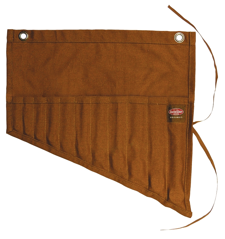 Bucket Boss Original Series 70003 Wrench Roll, 18 in W, 17-1/2 in H, 11-Pocket, Duckwear Canvas, Brown
