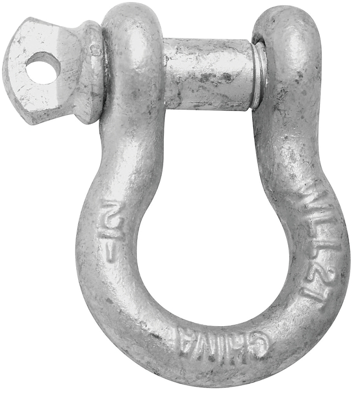 National Hardware 3250BC Series N223-693 Anchor Shackle, 1/2 in Trade, 4000 lb Working Load, 17/32 in Dia Wire, Steel