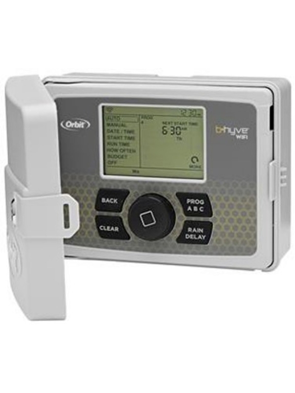 Orbit 57946 Sprinkler Timer, 6-Zone, 3-Program, 4 hr Time Setting, LCD Display, Wall Mounting, Gray