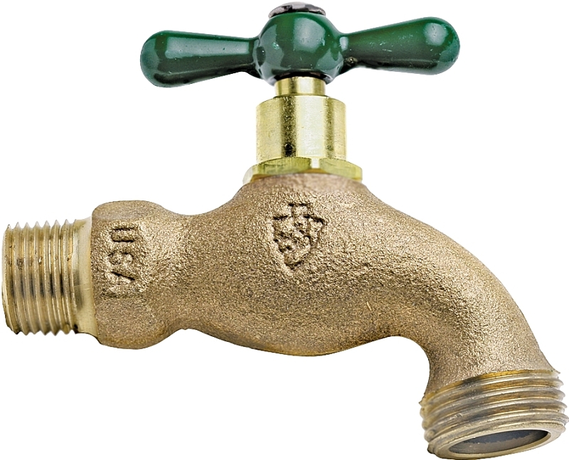 Arrowhead Brass 301LF Heavy-Duty Hose Bibb, 1/2 x 3/4 in Connection, MIP x MHT, 8 to 9 gpm, 125 psi Pressure, Brass Body