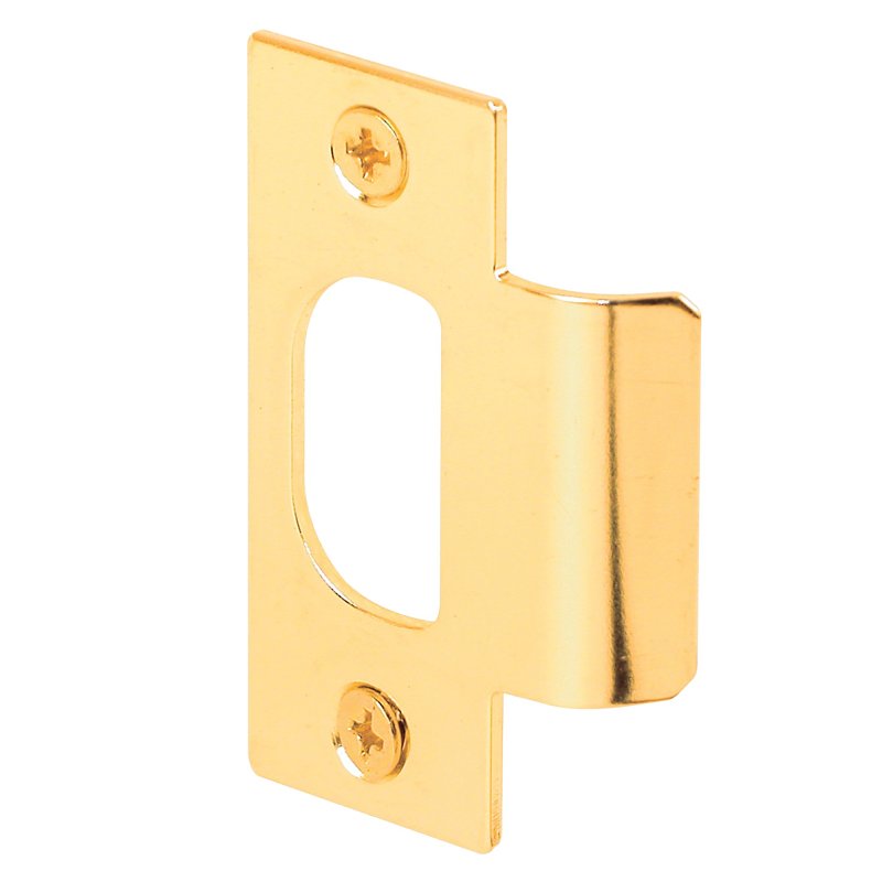 Defender Security E2284 Door Strike Plate, 2-3/4 in L, 1-1/8 in W, Brass, Polished