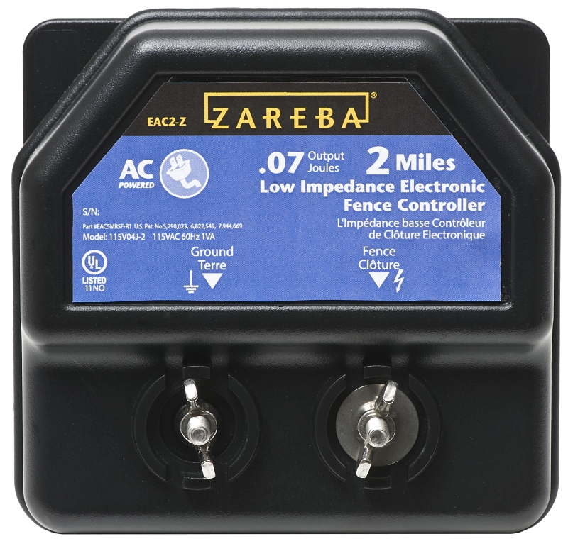 Zareba EA2M-Z Electric Fence Charger, 0.07 J Output Energy, 110/120 V, 2, 1, 0.5 mile Fence Distance