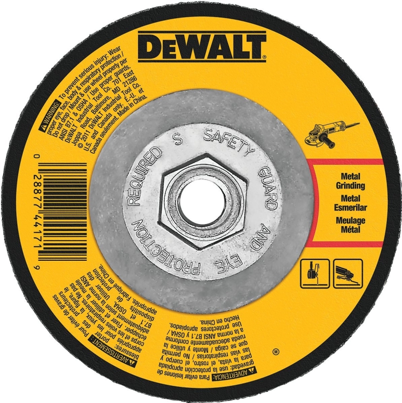 DEWALT DWA4511H Grinding Wheel, 4-1/2 in Dia, 1/8 in Thick, 5/8-11 Arbor, 24 Grit, Very Coarse, Aluminum Oxide Abrasive