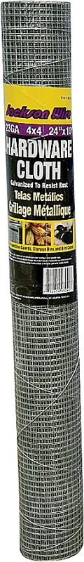 Jackson Wire 11 05 15 13 Hardware Cloth, 10 ft L, 24 in W, 23 ga Gauge, Square Mesh, 1/4 x 1/4 in Mesh, Galvanized