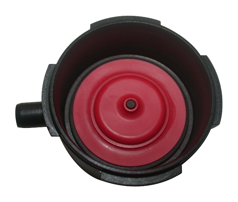 Korky R528 Replacement Cap Assembly, Plastic, Black/Red