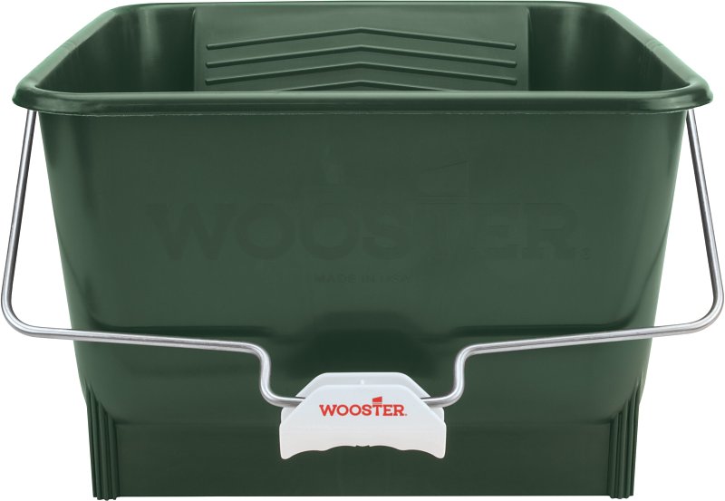Wooster 8616 Paint Roller Bucket, 4 gal Capacity, Polypropylene, Green, Comfort Grip Handle