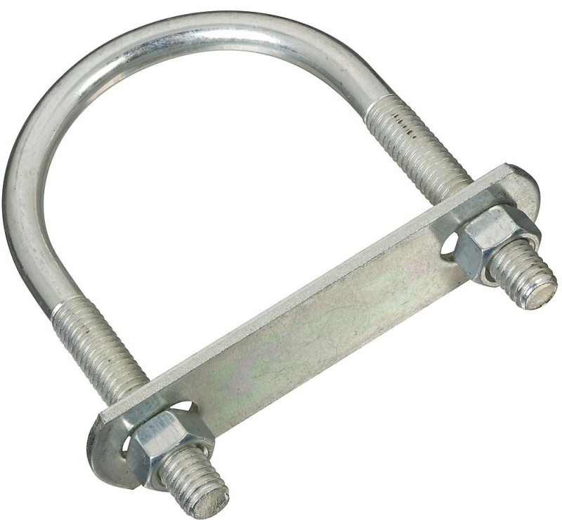 National Hardware N222-208 U-Bolt, 3/8-16 Thread, 2 in L Thread, Steel, Zinc, Pack of 5