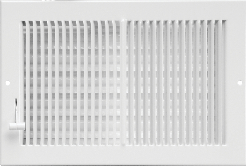 Imperial RG0309-A Multi-Shutter Register, 9-1/4 in L, 5-3/8 in W, 20 deg Air Deflection, 2-Way, Steel, White