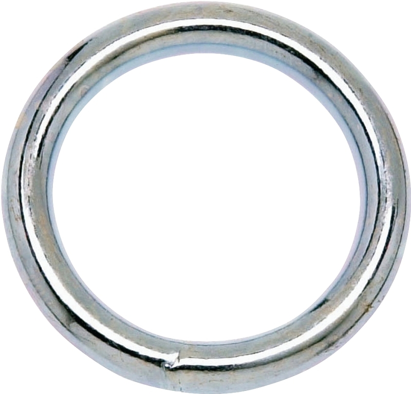 Campbell T7665042 Welded Ring, 200 lb Working Load, 1-1/2 in ID Dia Ring, #3 Chain, 0.24 in Wire, Steel, Nickel-Plated