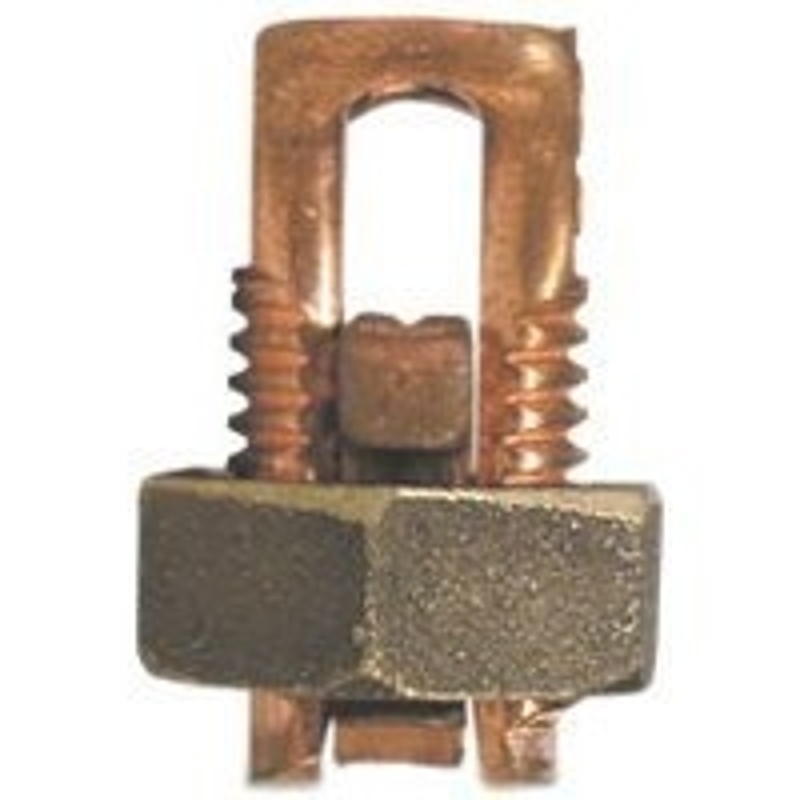 nVent ERICO ESB2/0 Split Bolt Connector, 2 to 2/0 AWG Wire, Silicone Bronze Alloy, Tin-Plated