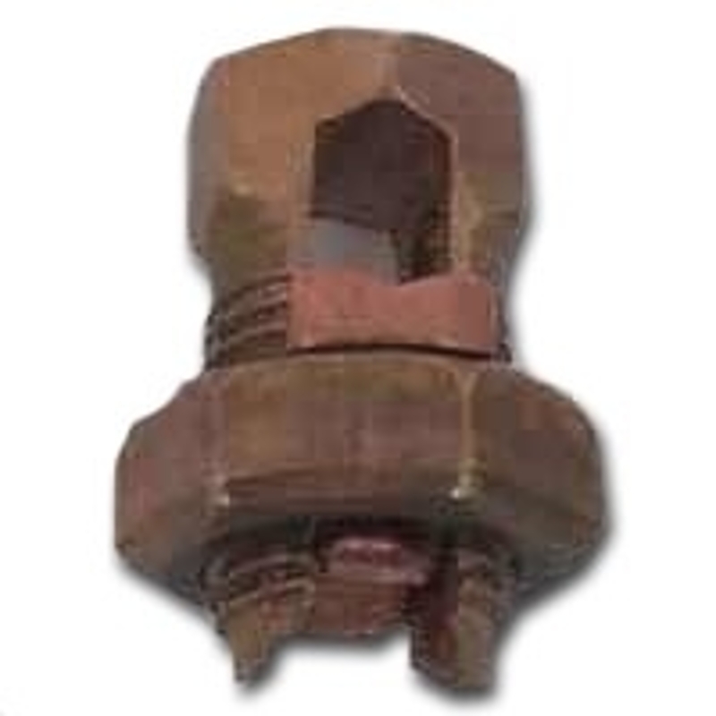 nVent ERICO ESB6 Split Bolt Connector, 10 to 6 AWG Wire, Silicone Bronze Alloy, Tin-Plated