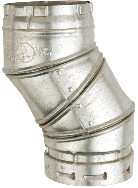 AmeriVent 6EAL Elbow, 6 in Connection, Aluminum/Steel, Galvanized