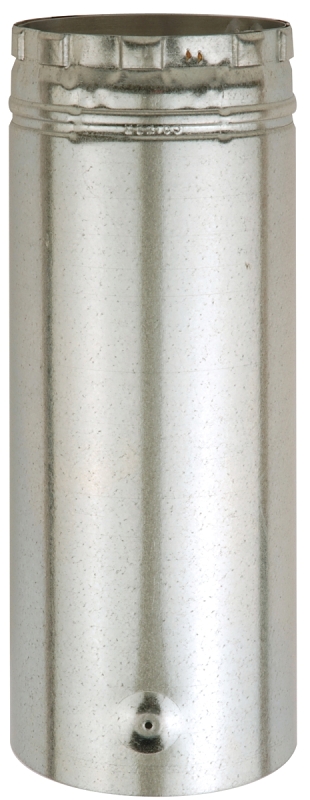 AmeriVent 3E12A Type B Gas Vent Pipe, 3 in OD, 12 in L, Aluminum/Steel, Galvanized