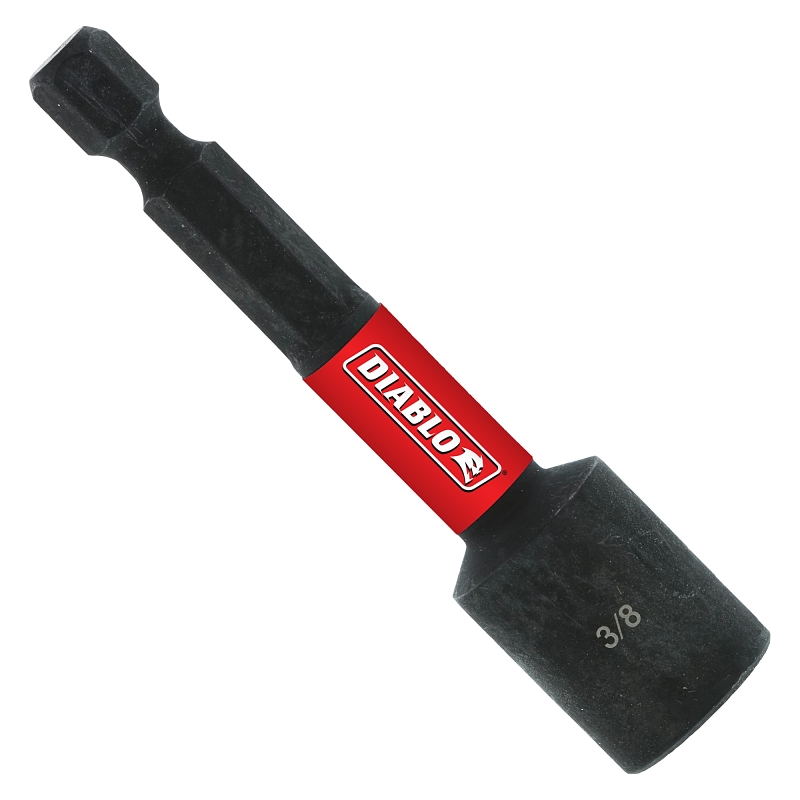 Diablo DNTSL38 Magnetic Nut Setter, 3/8 in Drive, 2-9/16 in L, 1/4 in L Shank, Hex Shank