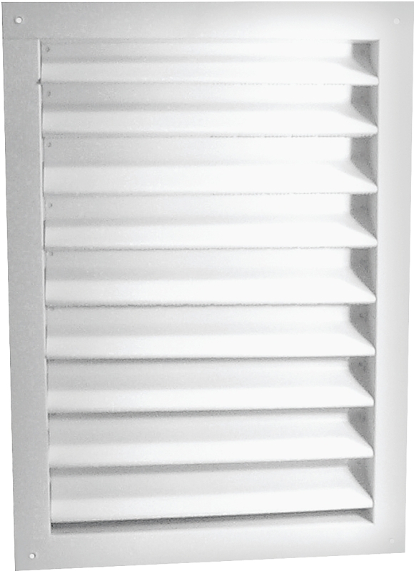 Master Flow DA1212W Dual Louver, 14-3/4 in L, 14-1/2 in W, Aluminum, White