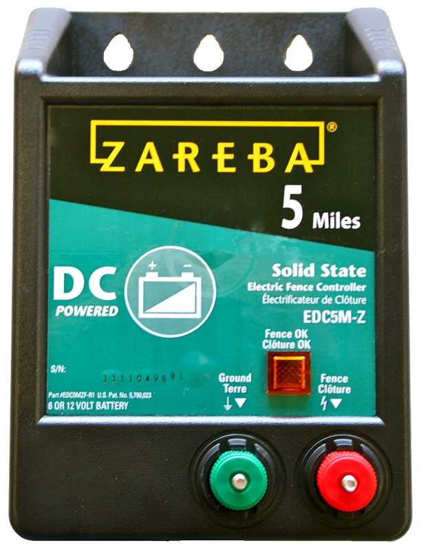 Zareba EDC5M-Z/B5 Solid State Fence Charger, 0.25 J Output Energy, 5 mile Fence Distance, 6 or 12 V Battery