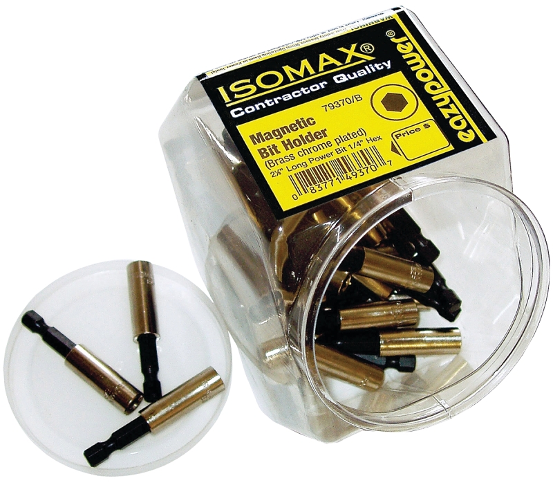 Eazypower 00370 Bit Holder, 1/4 in Drive, Hex Drive, Hex Shank, Brass