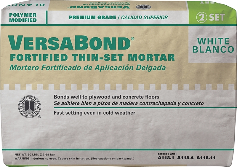 Custom VersaBond Flex Series MTSW50 Thinset Mortar, White, Powder, 50 lb Bag