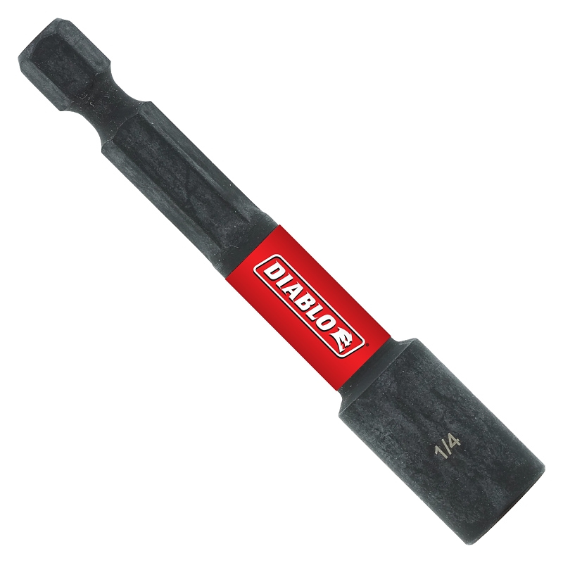 Diablo DNTSL14 Magnetic Nut Setter, 1/4 in Drive, 2-9/16 in L, 1/4 in L Shank, Hex Shank