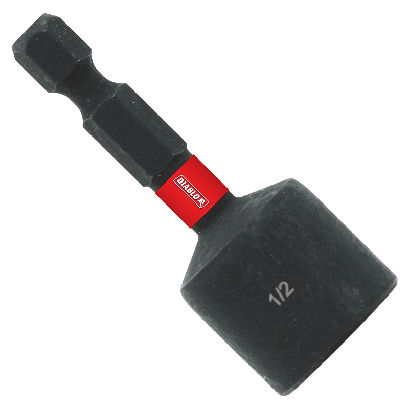 Diablo DNTSS12 Magnetic Nut Setter, 1/2 in Drive, 1-7/8 in L, 1/4 in L Shank, Hex Shank